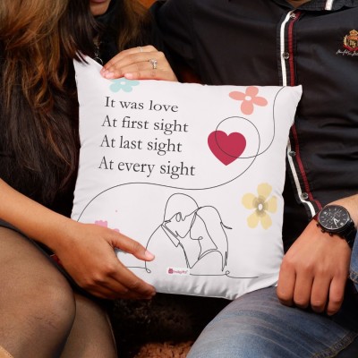 Indigifts Text Print Cushions Cover(40 cm*40 cm, Pink)