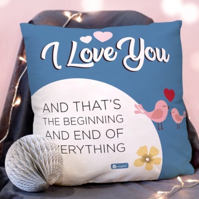 Indigifts Text Print Cushions Cover(30 cm*30 cm, Blue)