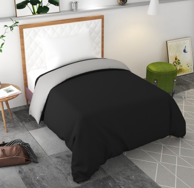 Divine Homes Single Polycotton Duvet Cover(Grey, Black)