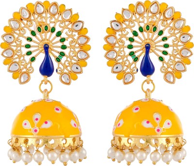 Madanam NJDS_02 Crystal Brass Jhumki Earring