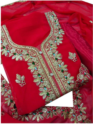 pandadi Georgette Embroidered Salwar Suit Material