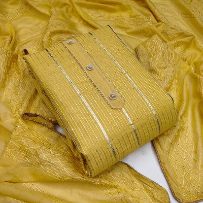 Stree Chanderi Embroidered Kurta & Churidar Material