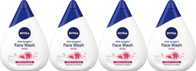 NIVEA ROSE FACE WASH MILK DELIGHT BEST SKIN 100 ML X 4 400 ML Face Wash