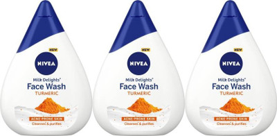NIVEA TURMERIC MILK DELIGHT FACE WASH 100 ML X 3 Face Wash