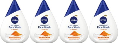 NIVEA MILK DELIGHT TURMERIC FACE WASH 100 ML X 4 TURMERIC FACE WASH Face Wash