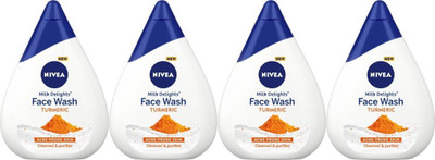 NIVEA MILK DELIGHT TURMERIC FACE WASH 100 ML X 4 TURMERIC FACE WASH Face Wash