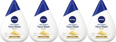 Compare NIVEA MILK DELIGHT CLEANSES OILY SKIN BESAN FACE WASH 100 ML X 4   G Face Wash ( g) Price in India - CompareNow