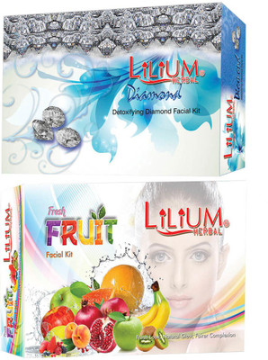 LILIUM Diamond and Fruit Facial Kit For Extra Glow & Smoothness, 80g Each(2 x 80 g)