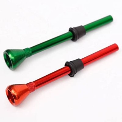 Blossoms Store Bong Shooter Pack Of 2 Stainless Steel Outside Fitting Hookah Mouth Tip(Red, Green, Pack of 2)