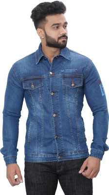 white apple jns Full Sleeve Solid Men Denim Jacket