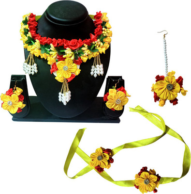 Trendchicks Fabric Yellow, Green, Red Jewellery Set(Pack of 1)