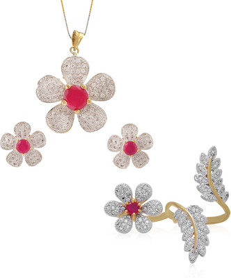 GEODE DELIGHT Alloy Gold-plated Silver Jewellery Set(Pack of 1)