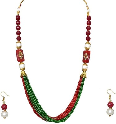 GEODE DELIGHT Alloy Red, Green Jewellery Set(Pack of 1)