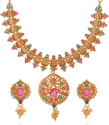 GEODE DELIGHT Alloy Gold-plated Multicolor Jewellery Set(Pack of 1)