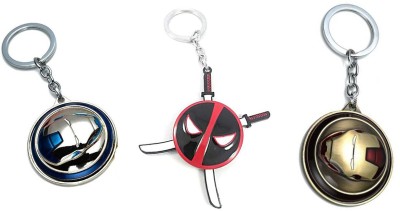 Daiyamondo Iron man,Dead Pool Swords,Red Iron Man Rotating Keychain best quality keychain Key Chain