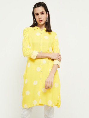 44% OFF on MAX Women Printed Straight Kurta(Yellow) 44% OFF on MAX Women Printed Straight Kurta(Yellow)