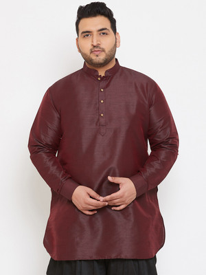 VASTRAMAY PLUS Men Solid Straight Kurta(Brown)