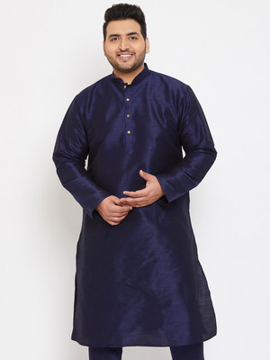 VASTRAMAY PLUS Men Solid Straight Kurta(Dark Blue)
