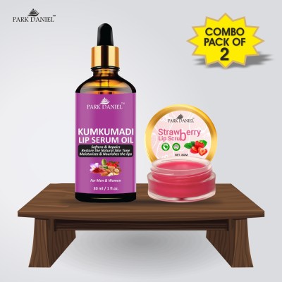 PARK DANIEL Kumkumadi Lip Serum Oil(30ml) & Strawberry Lip Scrub(8gm) Combo Pack Of 2 items Fruity(Pack of: 2, 38 g)