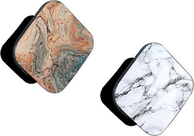 iCopertina Pack of 2 Orange Grey Marble And White Marble Mobile Holder