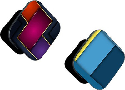 Flipkart SmartBuy FSB Pack of 2 Orange Pink Purple 3D Shapes And Blue Neon Pattern Mobile Holder