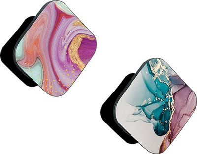 iCopertina Pack of 2 Pink Orange Abstract and Blue Maroon Abstract Mobile Holder