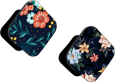 iCopertina Pack of 2 Orange Blue Floral And Blue Red Yellow Floral Mobile Holder