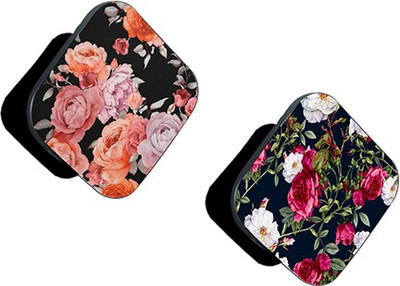 iCopertina Pack of 2 Orange Pink Floral And Red White Floral Mobile Holder