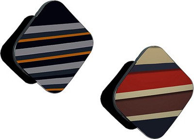 iCopertina Pack of 2 Grey Orange Stripes And Brown Cream Red Stripes Mobile Holder