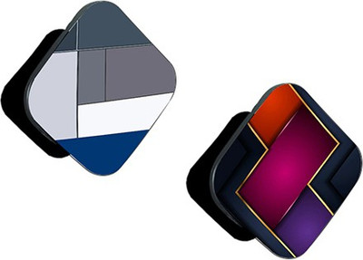 iCopertina Pack of 2 3D Shapes Blue Grey And Orange Pink Purple 3D Mobile Holder