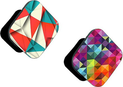 Flipkart SmartBuy FSB Pack of 2 Orange Green White Triangle Shapes And Colorful Abstract Mobile Holder
