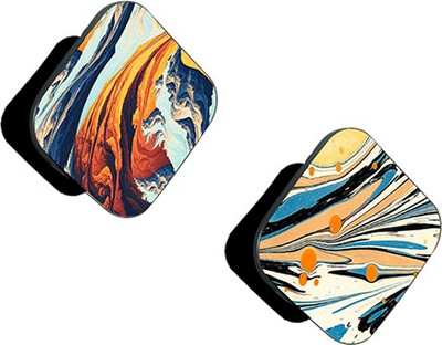 Flipkart SmartBuy FSB Pack of 2 Orange Blue 3D Waves Orange Blue Abstract Mobile Holder