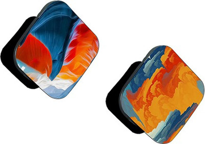 iCopertina Pack of 2 Blue Orange 3D Abstract And Blue Orange Abstract Mobile Holder