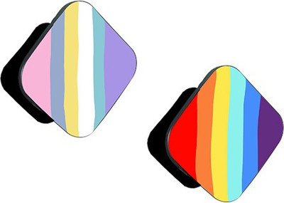 iCopertina Pack of 2 Colorful Vertical Stripes And Rainbow Stripes Mobile Holder