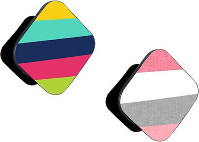 iCopertina Pack of 2 Colorful Stripes And Pink White Grey Stripes Mobile Holder