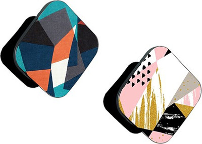 iCopertina Pack of 2 Blue Orange Black Pattern And Pink White Black Pattern Mobile Holder