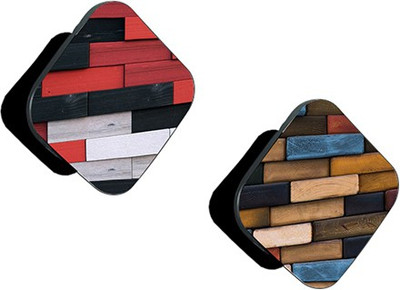 iCopertina Pack of 2 Red Black White 3D Shapes And Blue Brown 3D Shapes Mobile Holder