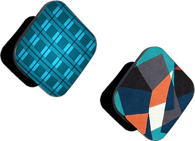 iCopertina Pack of 2 Blue 3D shapes And Blue Orange Black Pattern Mobile Holder