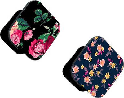 iCopertina Pack of 2 Red Floral And Small Floral Pattern Mobile Holder