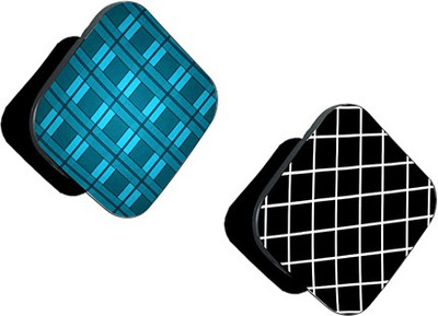 Flipkart SmartBuy FSB Pack of 2 Blue 3D Shapes And Black White Squares Mobile Holder