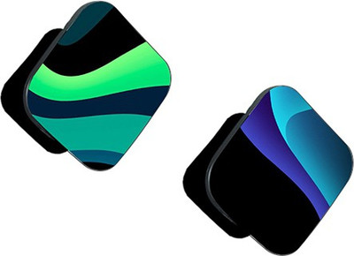 iCopertina Pack of 2 Green Curved Pattern And Blue Pattern Abstract Mobile Holder