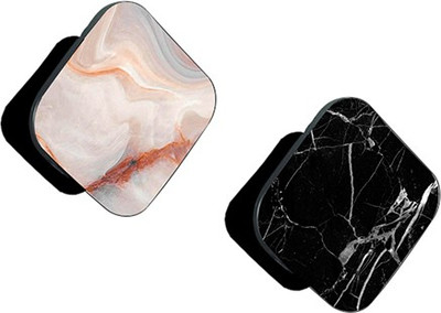 iCopertina Pack of 2 Orange White Marble And Black Marble Mobile Holder