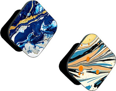 iCopertina Pack of 2 Dark Blue Abstract And Orange Blue White Abstract Mobile Holder