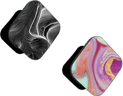 iCopertina Pack of 2 Black 3D Abstract And Purple Abstract Mobile Holder