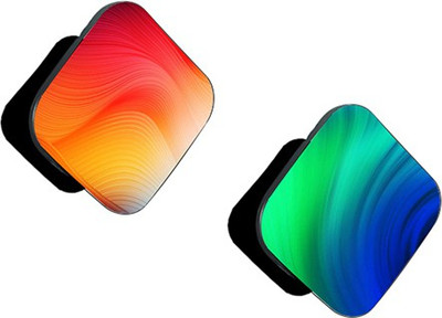 iCopertina Pack of 2 Orange Abstract And Green Blue Abstract Mobile Holder