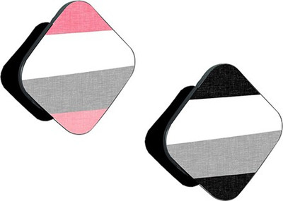 Flipkart SmartBuy FSB Pack of 2 Pink White Grey Stripes And Black White Grey Stripes Mobile Holder