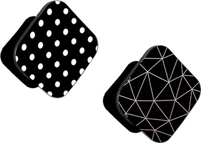 iCopertina Pack of 2 White Dots And Pink Tri-Angle Pattern Mobile Holder