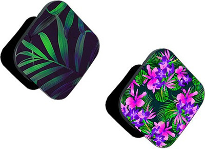 Flipkart SmartBuy FSB Pack of 2 Palm Tree Leaves And Pink Green Floral Mobile Holder