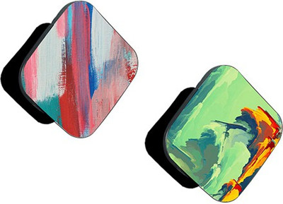 iCopertina Pack of 2 Red Blue Paint Abstract And Green Orange Abstract Mobile Holder