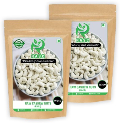 RASC W240-W320 Natural Raw Cashews Each (200g) Cashews(2 x 200 g)